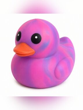 Squeeezy Jumbo Rainbow Tie Dye Squishy Duck 🐥 Viral Sensory Toy Pink Purple